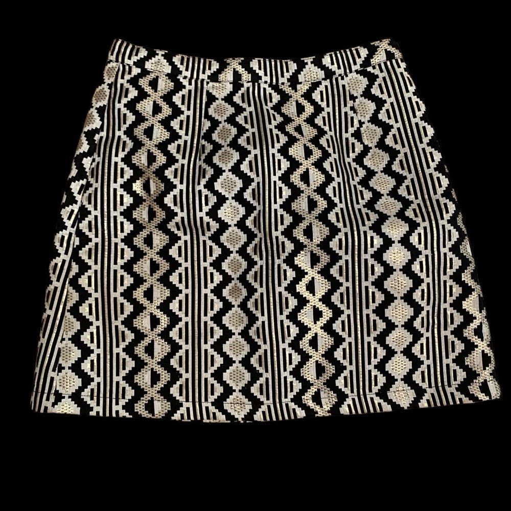 MinkPink Mini Skirt Geometric Metallic Print Size Small